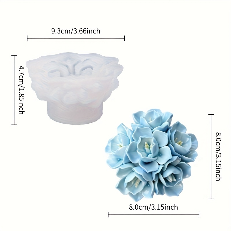 1 Hydrangea Candle Silicone Mo - đánh giá và giá Soap Making Equipment