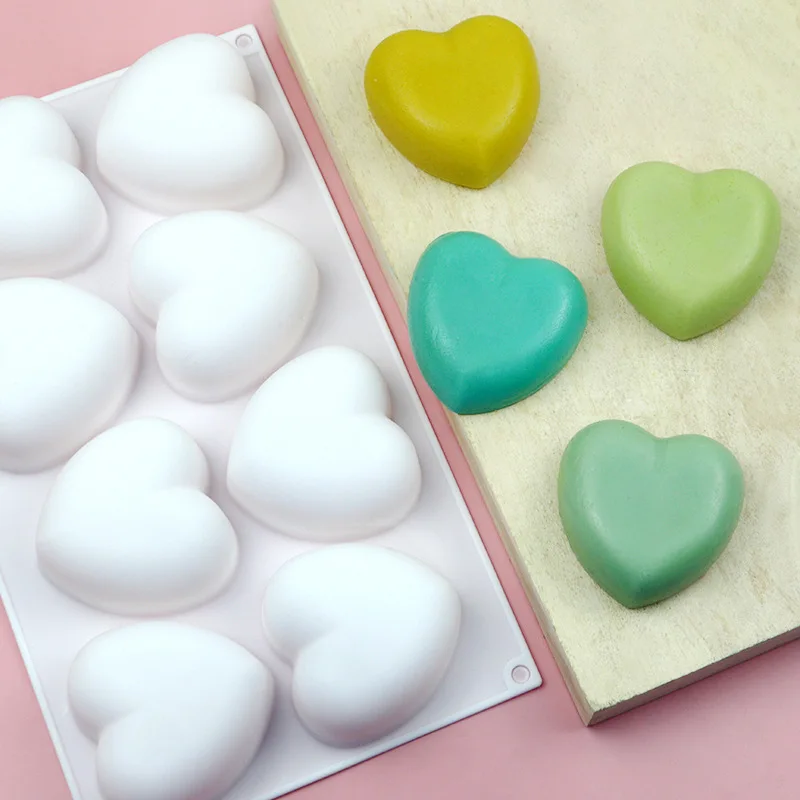 Love Heart Silicone Soap Mold  - đánh giá và giá Soap Making Equipment