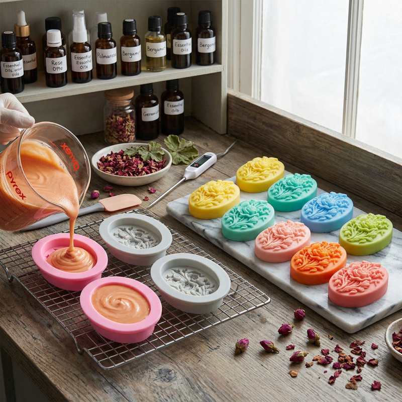 4 Silicone mold with flower sh - đánh giá và giá Soap Making Equipment