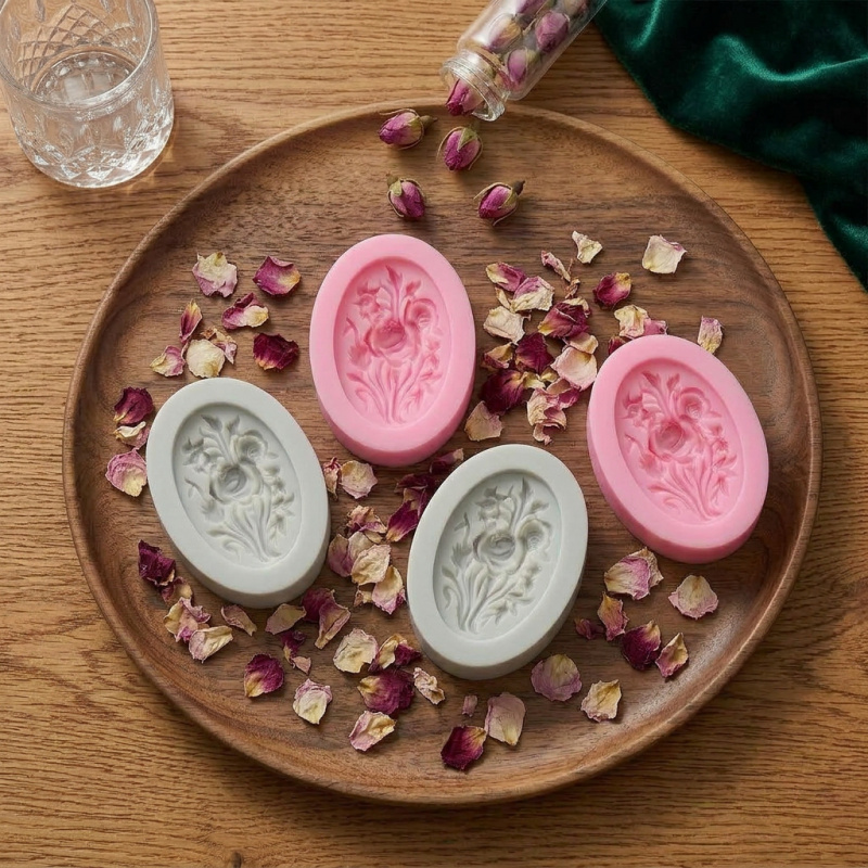 4 Silicone mold with flower sh - đánh giá và giá Soap Making Equipment